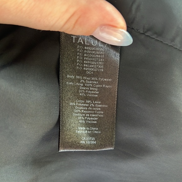 Black Wool Blend Talula Blazer with Intricate Gold Buttons - Picture 5 of 5